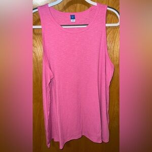 Old Navy LUXE bubblegum pink ribbed knit swing tank Size XL